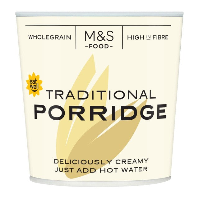 M&S traditional rolled porridge oats pot 70g, imported from the UK