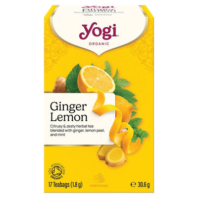 M&S Yogi Tea Organic Ginger Lemon Herbal Tea Box- Buy online at McGrocer