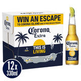 Corona Extra Mexican lager beer bottles - British product