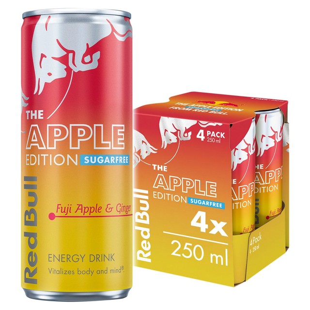 Red Bull Winter Edition energy drink with Fuji Apple and Ginger, UK version