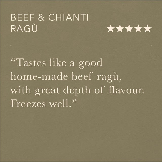 Pasta Evangelists beef and Chianti ragu sauce 275g, imported from the UK