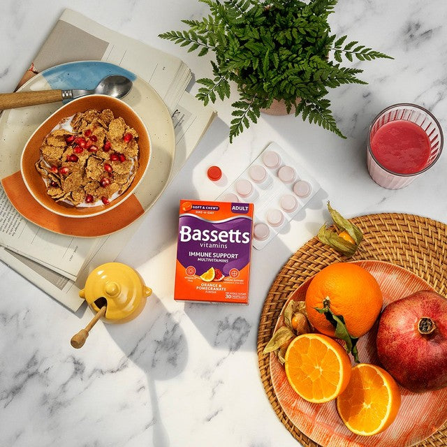 Bassetts Adult Immune Support Orange & Pomegranate pastilles 30 per pack - British product