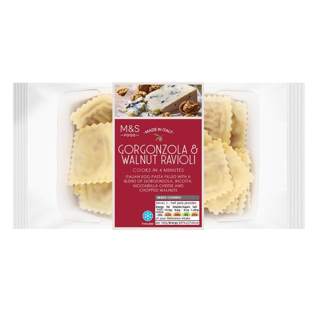 M&S Gorgonzola & Walnut Ravioli 250g, imported from the UK