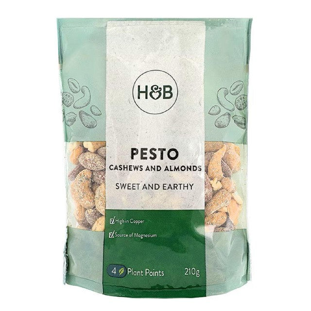 Holland & Barrett pesto cashews and almonds herb-seasoned snack mix 210g, UK version