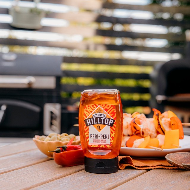 Hilltop Peri Peri Hot Honey, imported from the UK