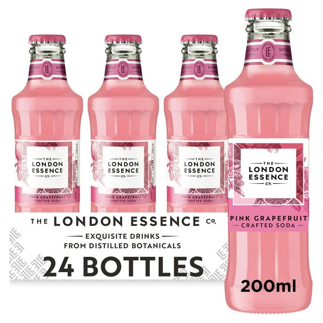 London Essence Co pink grapefruit soda, imported from the UK