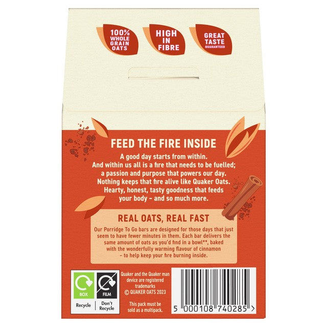 Quaker Cinnamon Cereal Breakfast Bars, imported from the UK