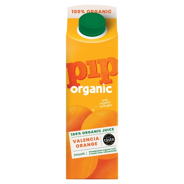 Pip Organic Valencia orange juice 1L, imported from the UK