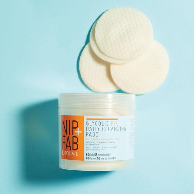 Nip+Fab Glycolic Exfoliating Pads 60 pads, imported from the UK