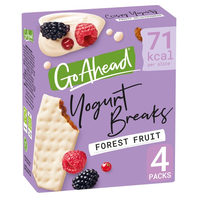 Go Ahead forest fruit yogurt breaks snack bars 4 pack, UK version