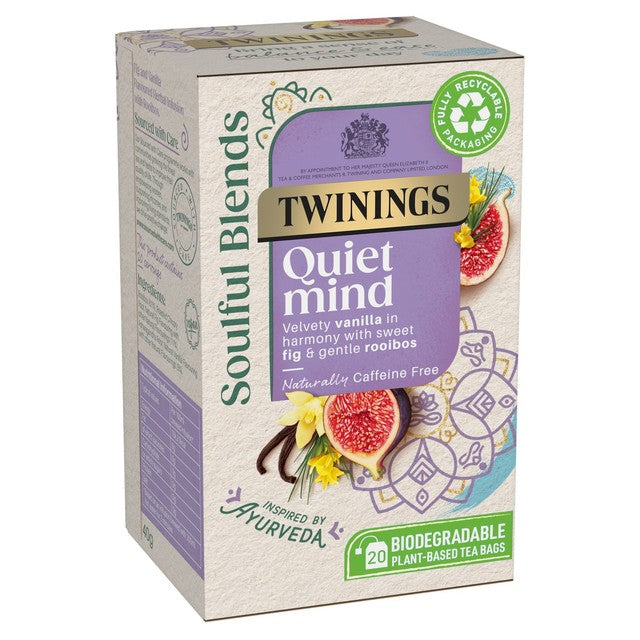 Twinings fig and vanilla rooibos herbal tea 20 teabags (British brand)
