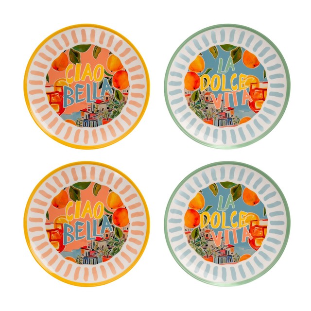 Summerhouse Portofino picnic plates set of 4, UK version