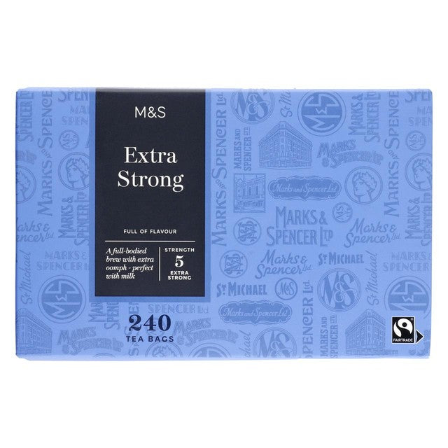 M&S Fairtrade Extra Strong Tea Bags 240, imported from the UK