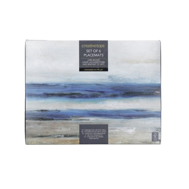 Creative Tops Blue Abstract placemats pack of 4 30x23cm - British product