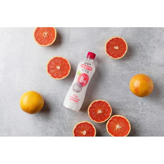 Get More Vits Vitamin B12 Pink Grapefruit Flavoured Water 500ml, UK version