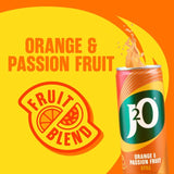 J2O Orange & Passionfruit soft drink 12 x 250ml, UK version