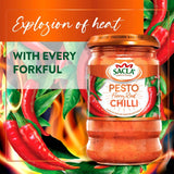 Sacla Fiery Red Chilli Pesto 190g Jar (British brand)