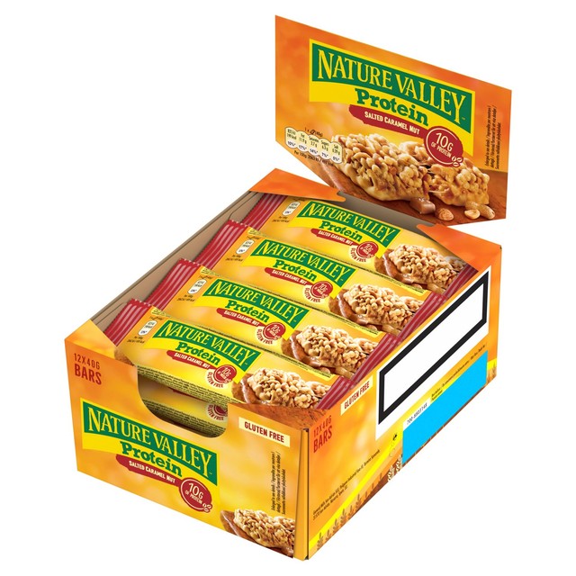 Nature Valley salted caramel nut cereal bars 12 x 40g, imported from the UK