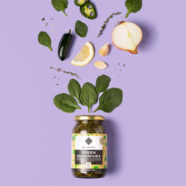 Med Cuisine Green Shakshuka sauce 375g, imported from the UK
