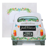 M&S pop-up wedding card car design 15cm square (British brand)