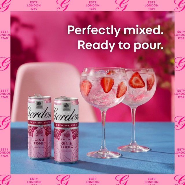 Gordon's pink gin and tonic 250ml can, UK version