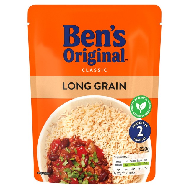 Ben's Original long grain microwave rice 220g - British product