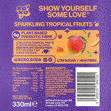 XOXO Sparkling Soda Tropical Flavour 4 x 330ml (British brand)