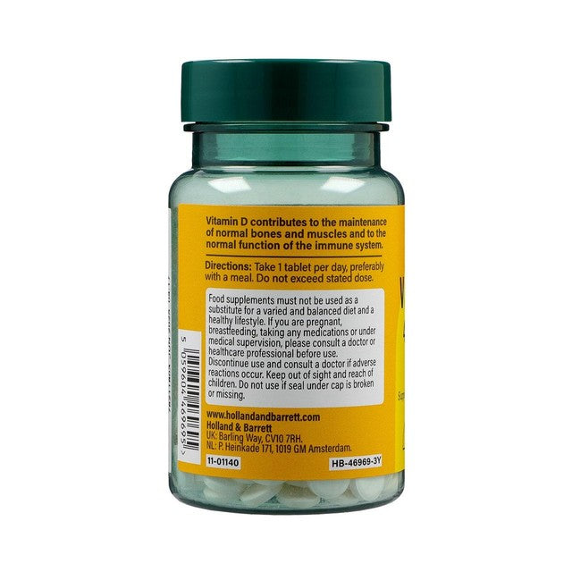 Holland & Barrett Vitamin D3 10ug supplement 120 tablets, UK version