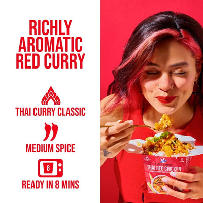 M&S Kitchen Joy Thai Red Chicken Curry with Jasmine Rice Frozen Ready Meal 350g- Buy online at McGrocer