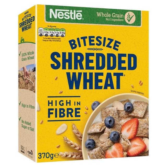 Nestle Shredded Wheat Bitesize cereal 370g (British brand)