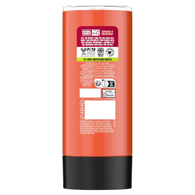 Original Source Guarana Grapefruit Shower Gel 400ml, imported from the UK