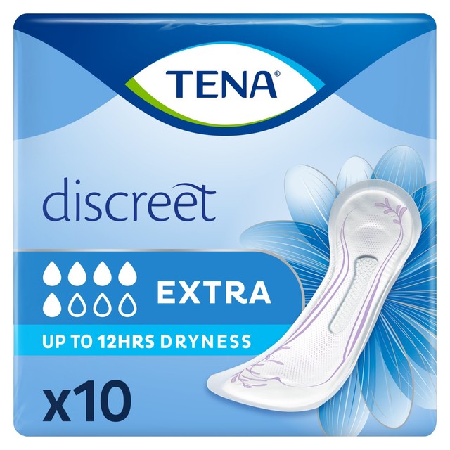 TENA Lady Discreet Extra incontinence pads 10 pack (British brand)