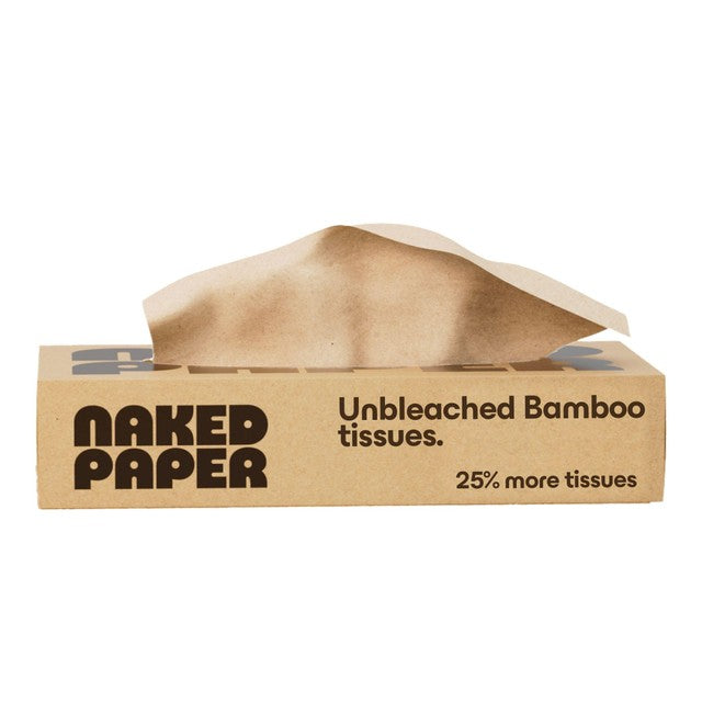 Naked Paper Unbleached Bamboo Facial Tissues 100 Sheets, imported from the UK