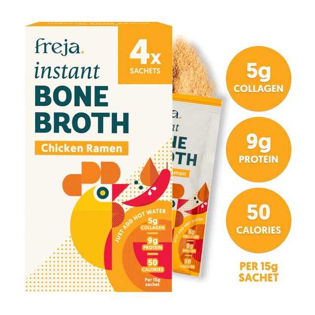 Freja chicken ramen instant bone broth 4x15g sachets - British product