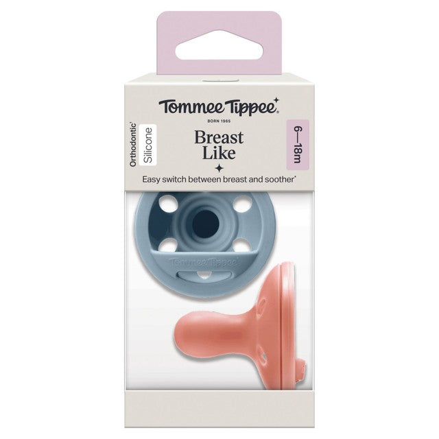 Tommee Tippee Breastlike Soothers 6-18 months pack of 2 (British brand)