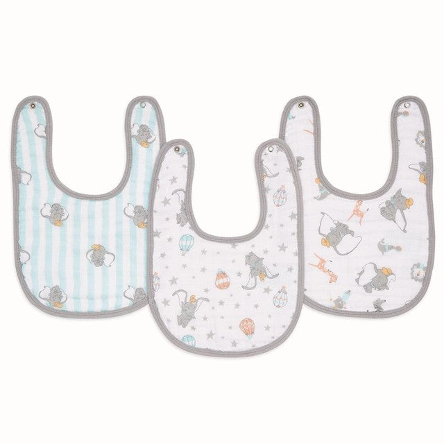 Aden + Anais muslin bibs with snap closure, set of 3, 23x32.5cm - British product