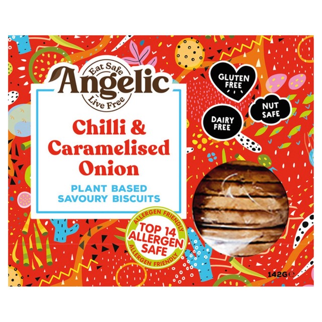 Angelic chilli & caramelised onion savoury biscuits 142g - British product