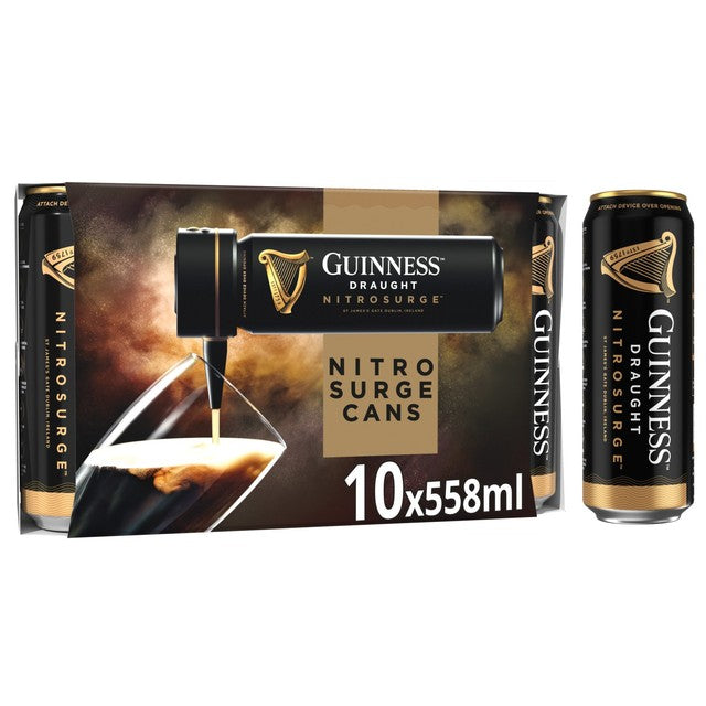 Guinness Draught Nitrosurge beer cans 10 x 558ml - British product