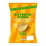 M&S Extreme Ridge crisps with Cornish cheddar and pickled onions, imported from the UK