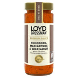 Loyd Grossman pomodoro mascarpone wild garlic pasta sauce jar - British product