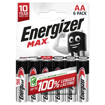 M&S Energizer Max Alkaline AA Batteries 6-Pack- Buy online at McGrocer