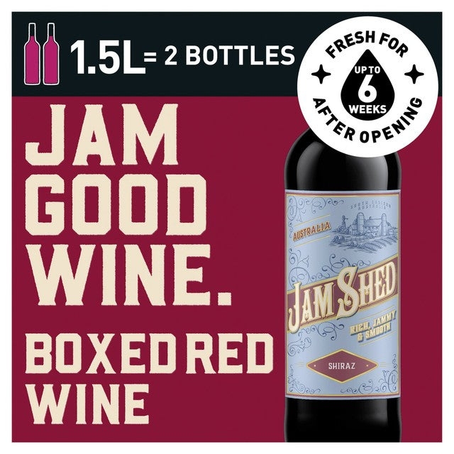 Jam Shed Shiraz boxed red wine 1.5L, UK version