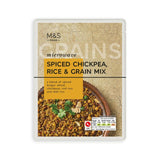 M&S spiced chickpea rice and grain mix 250g, imported from the UK
