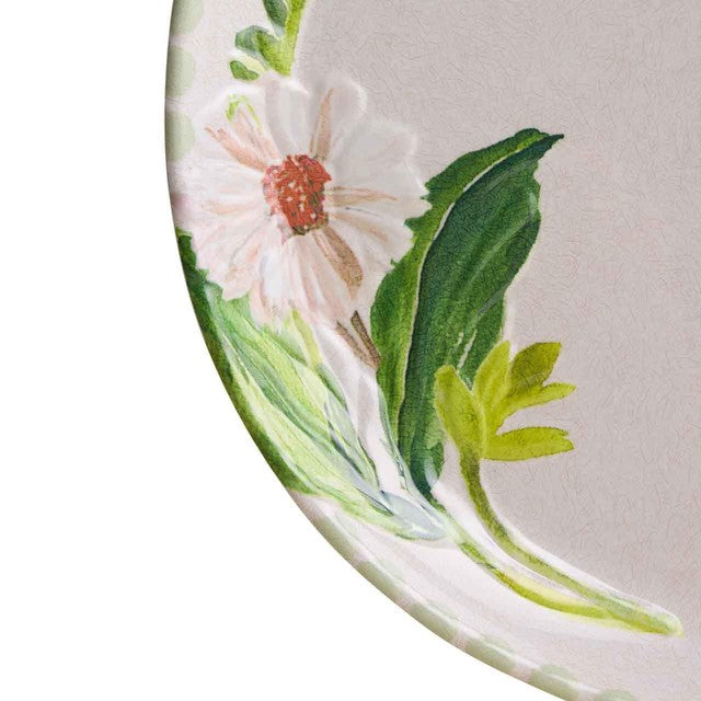M&S floral melamine dinner plate set green 28cm, imported from the UK