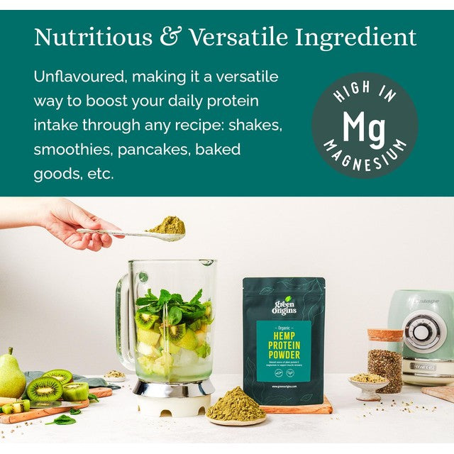 Green Origins Organic Raw Hemp Protein Powder 250g, UK version
