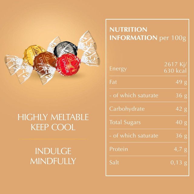 Lindt assorted chocolate truffles box 137g, UK version