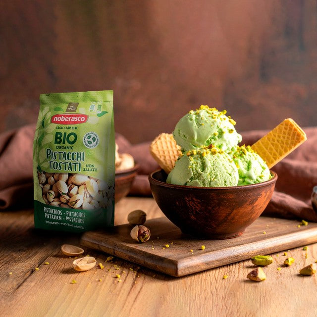 Noberasco organic toasted pistachios 150g, imported from the UK