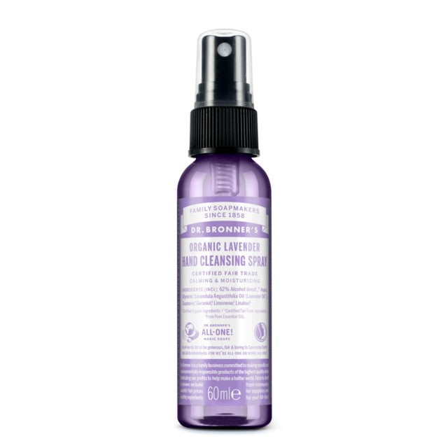 Dr Bronner lavender hand sanitizer spray 60ml - British product