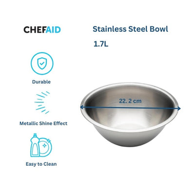 Chef Aid Rustfritt stål Mikseskål 22,2 cm