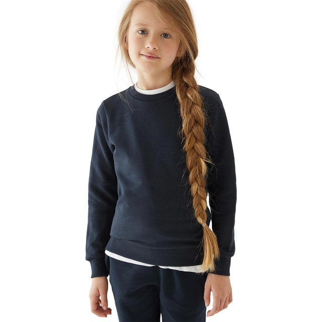M&S Unisex Regular Fit School Sweatshirt, 5-6 Years, Navy